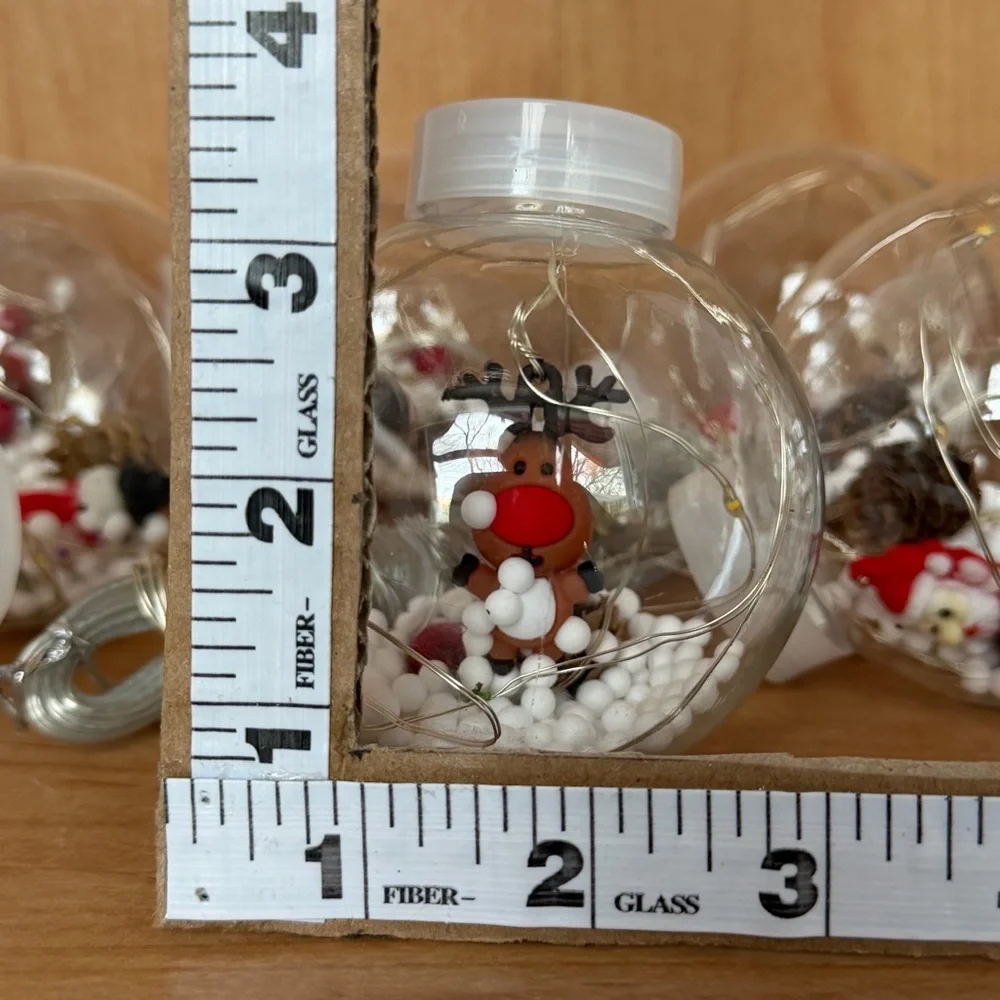 10 Foot Christmas Snowglobe LED String Lights 8 Function Warm Light USB Cable